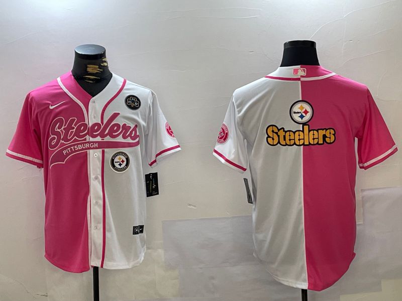 Men Pittsburgh Steelers Blank white pink Joint Name 2024 Nike Limited NFL Jersey style 12